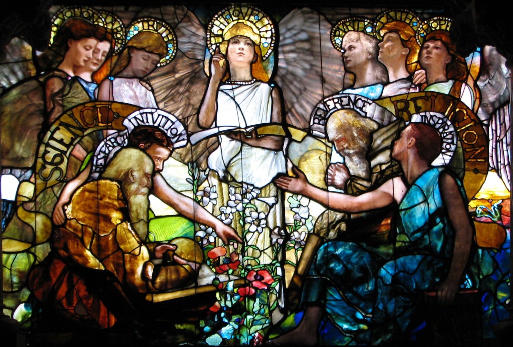 \"Religion_Science_History_Christianity_Tiffany_Education_Glass_Stained\"